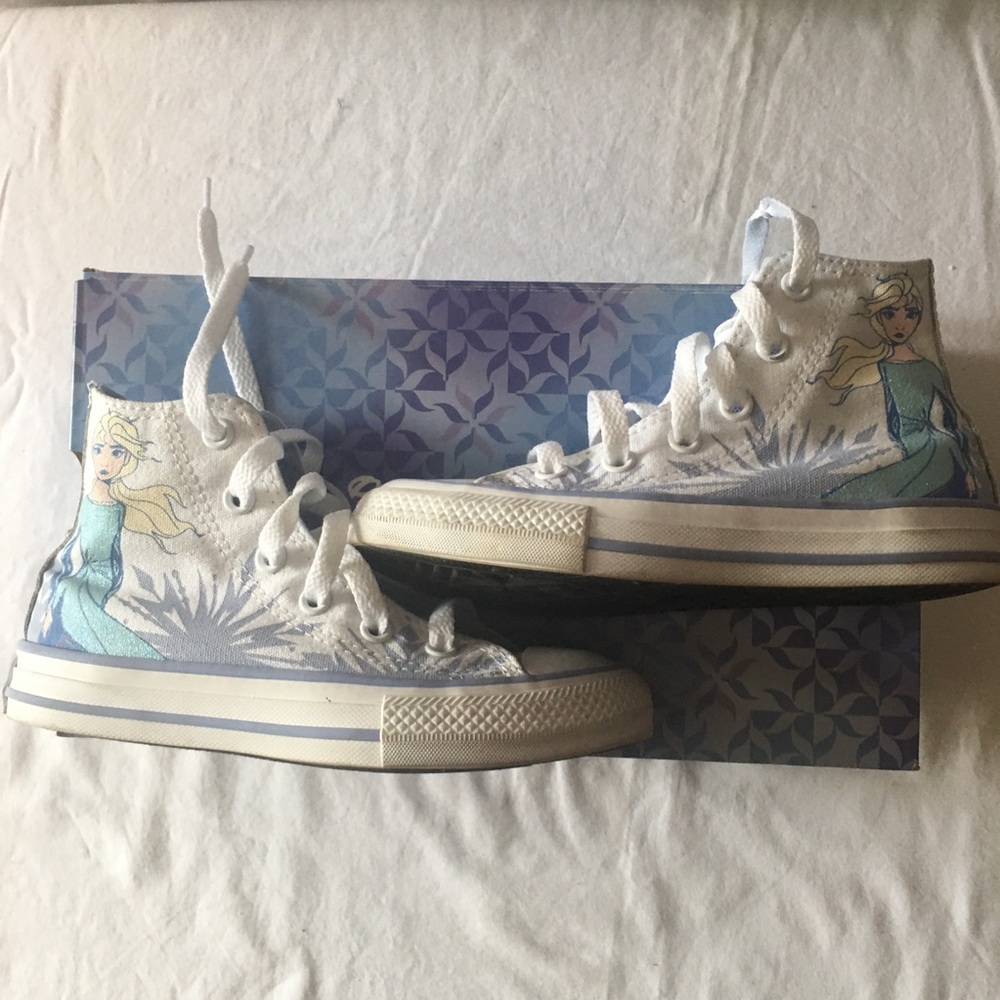 Converse Froze Elsa Tall Sneakers Big Girls Size 11